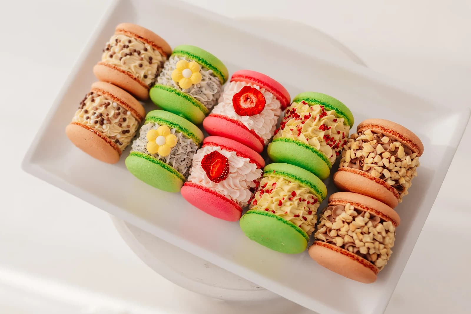Macaron box with the Sweet Soul Macarons brand card